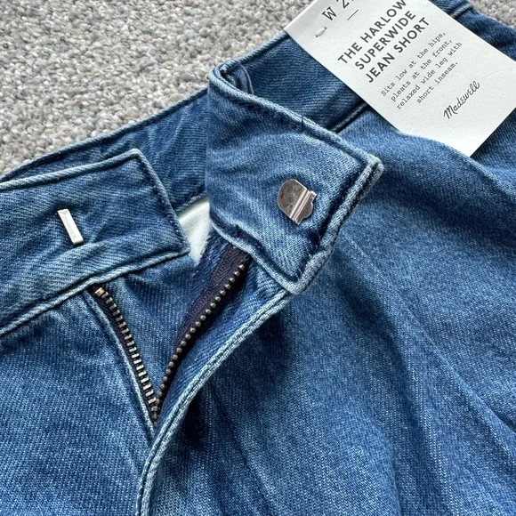 Madewell Harlow Superwide Blue Jean Shorts - Picture 3 of 6